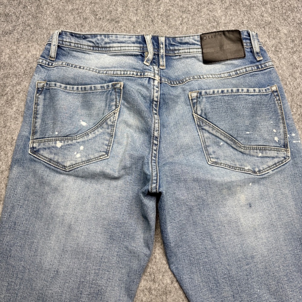 Empyre Recoil Distressed Ripped Destroyed Paint Splatter Light Wash‎ Jeans - Picture 9 of 11